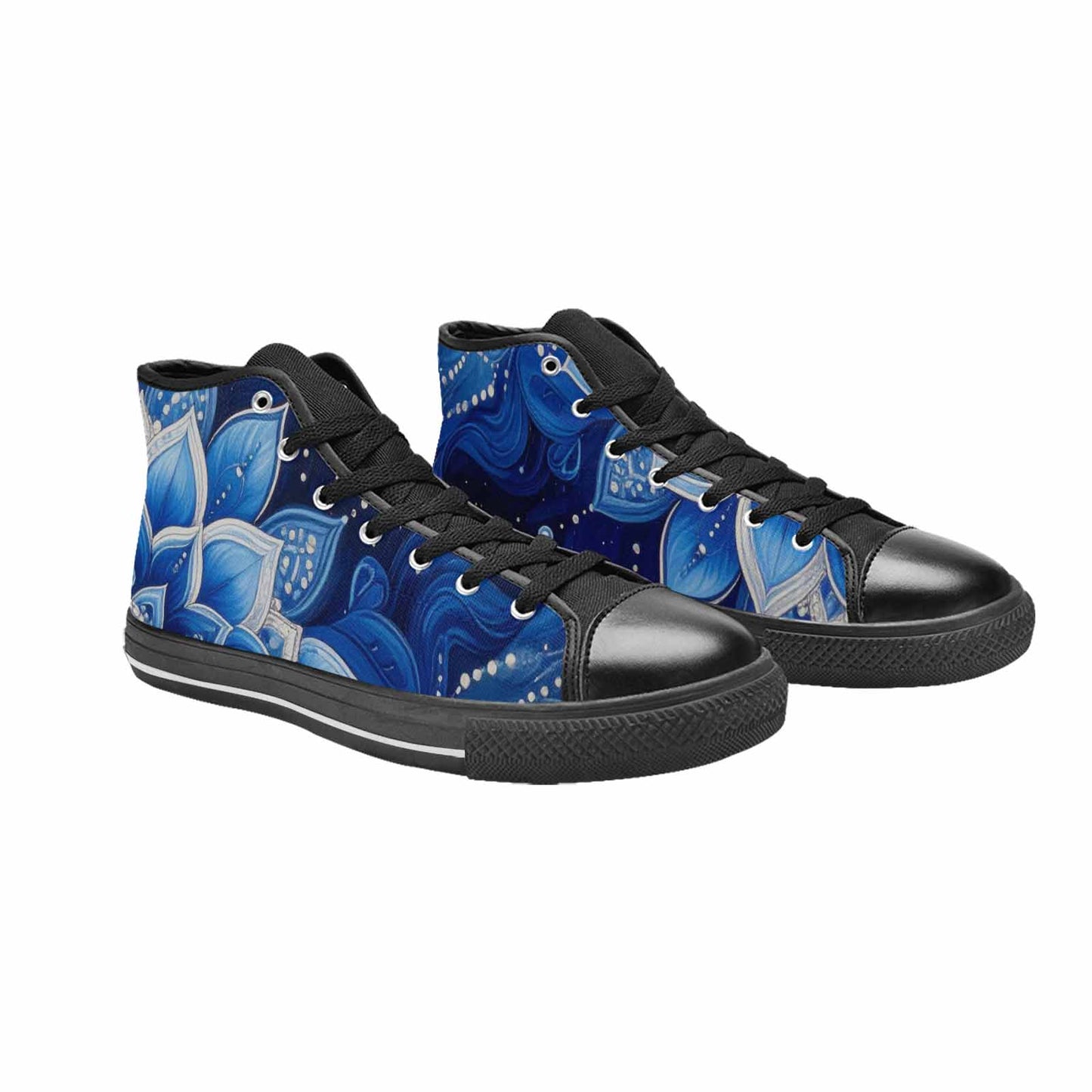 MEN'S Boho Mandala High Top Canvas Neon Fantasy Custom Sneakers