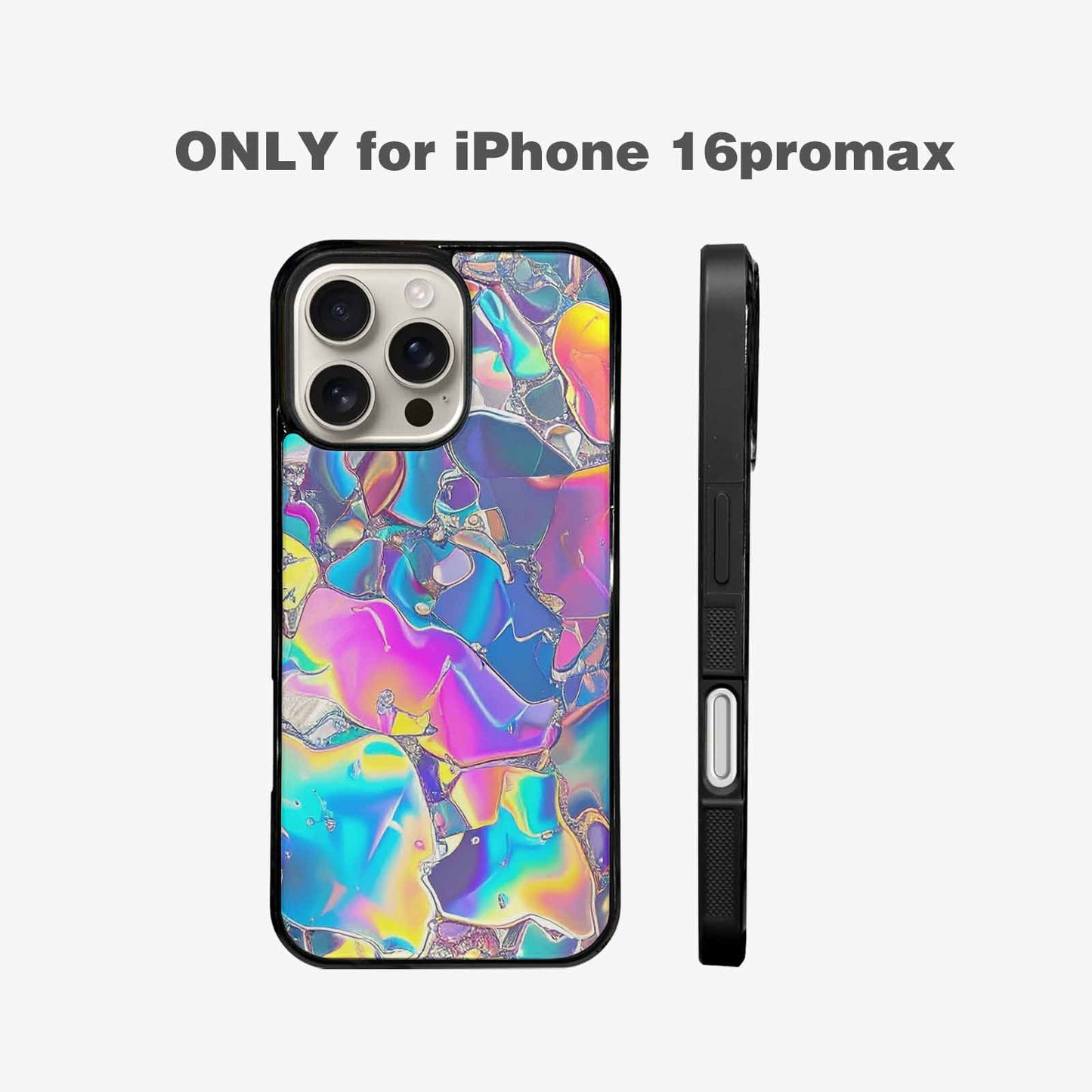 iPhone 16 Pro Max Case — Holographic Iridescent Shimmer Pattern Hundreds Of, Unique Phone Case Design