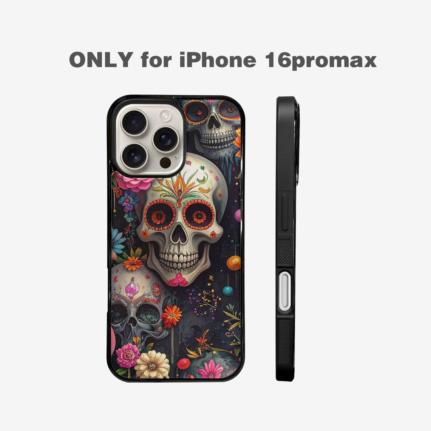 iPhone 16 Pro Max Case — Greyscale Black And White Dark Black, Custom Made Phone Cover