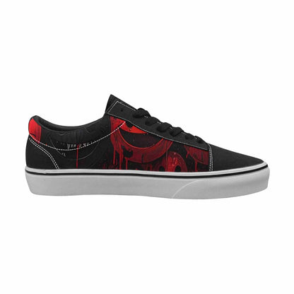 WOMEN'S Melting Moon Smiley Lace-Up Canvas Melting Art Custom Sneakers
