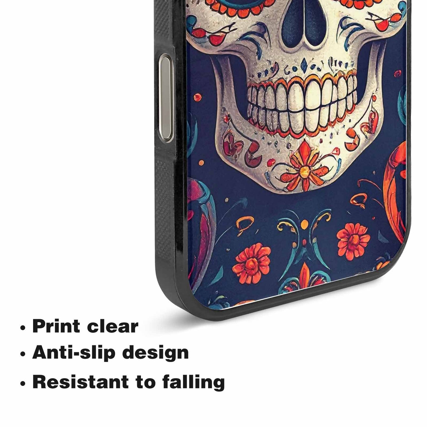 iPhone 15 Pro Max Case — Day Dead Sugar Skull Art 100s, Custom Phone Case