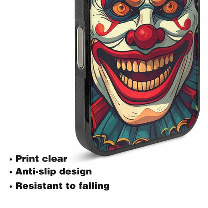 iPhone 16 Pro Case — Evil Circus Heads Faces Overlapping Patterns, Personalized Phone Case
