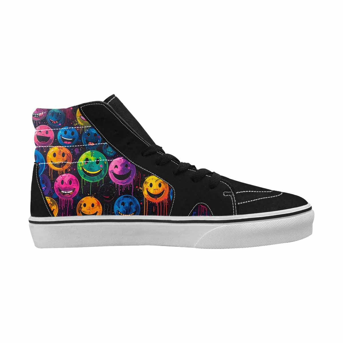 MEN'S Smiley Faces  Glow High Top Canvas Dreamcore Shoes
