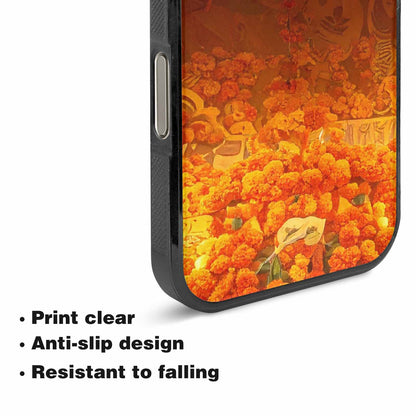 iPhone 16 Pro Max Case — Marigold Day Of The Dead Marigold, Custom Printed Phone Case