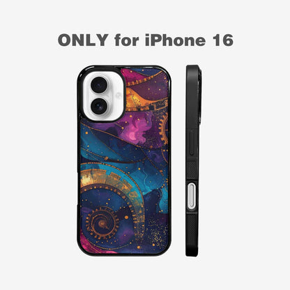 iPhone 16 Case — Steampunk Galaxy Art Seamless Pattern Vibrant, Personalized Phone Case