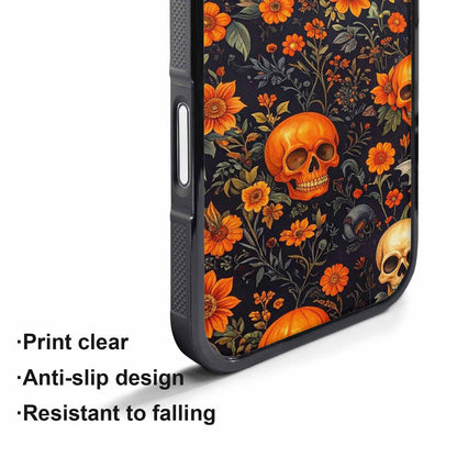 iPhone 17 Pro Case — Skulls Halloween Orange Black Small Gothic, Custom Phone Case