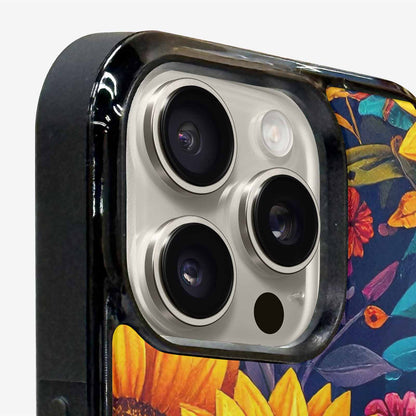 iPhone 16 Pro Max Case — Sunflower Skulls Print Custom, Custom Art Phone Cover