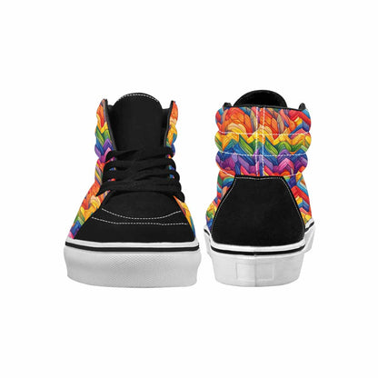 WOMEN'S Transgender Flag Color High Top Canvas Cottagecore Shoes