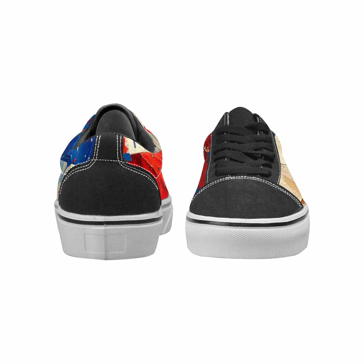 WOMEN'S Patriotic Stars Stripes Lace-Up Canvas Grunge Shoes