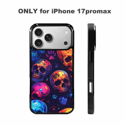 iPhone 17 Pro Max Case — Iridescent Millions Of Gothic Skulls, Unique Phone Case Design