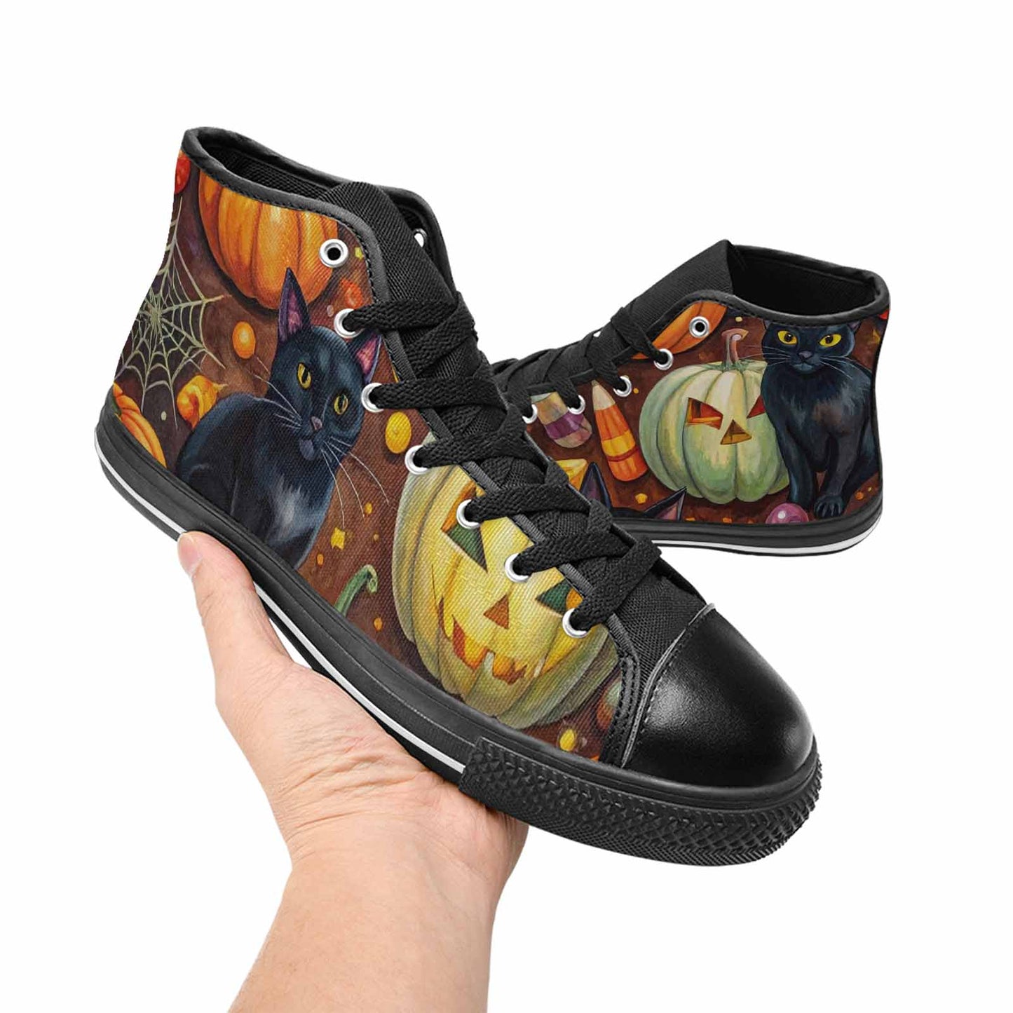 MEN'S Halloween High Top Canvas Surreal Custom Sneakers