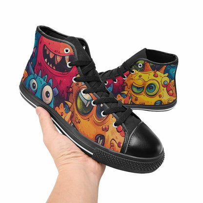 WOMEN'S Cartoon Monster Character High Top Canvas Vivid Sneakers