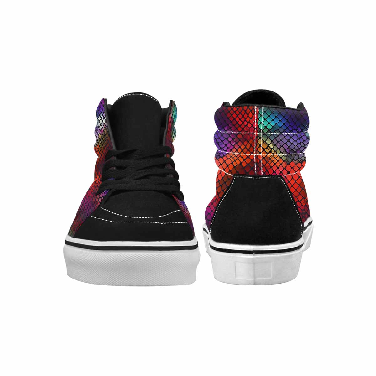 MEN'S Dark Snake Print High Top Canvas Surreal Custom Shoes