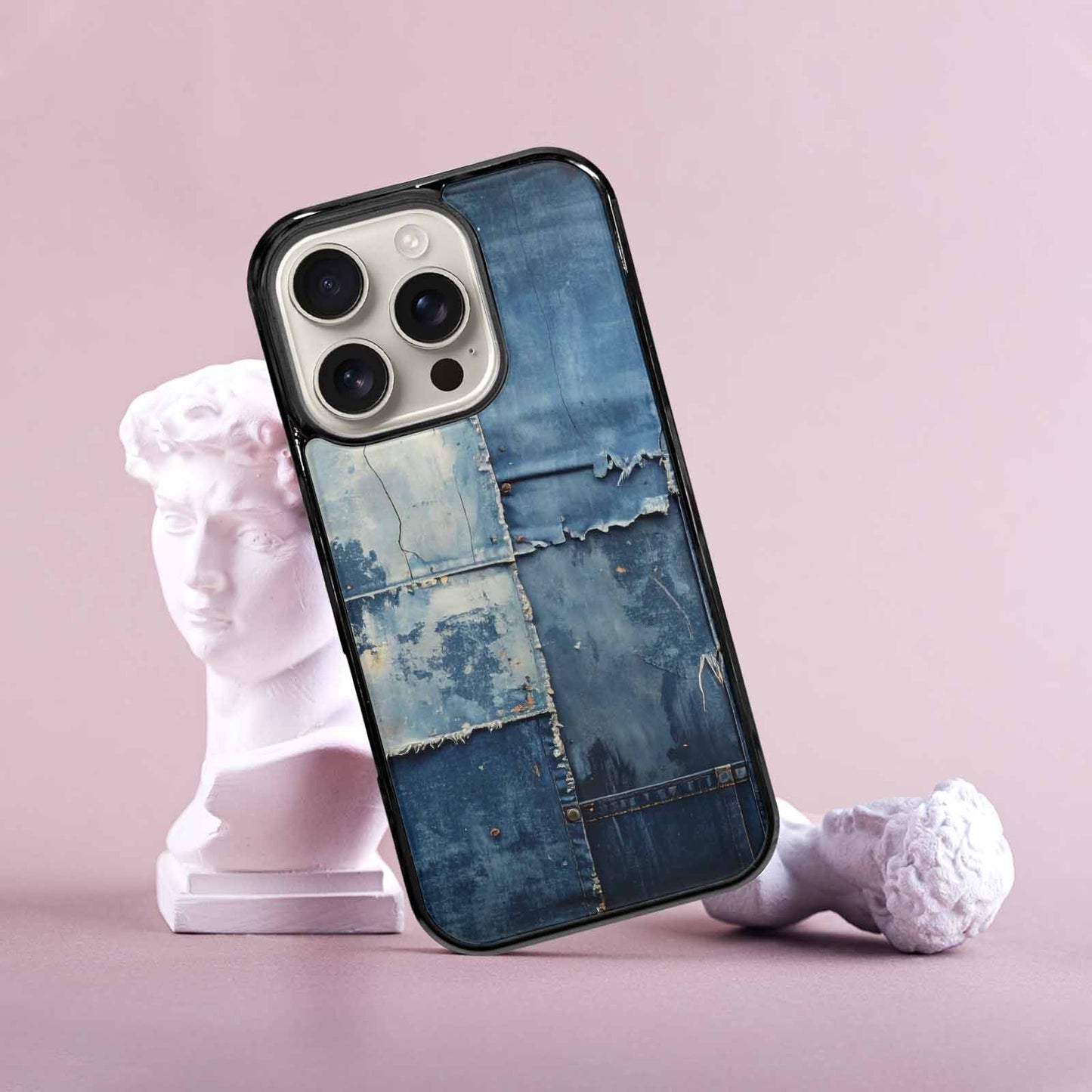 iPhone 16 Pro Case — Denim Distressed Textures Print Edge To, Original Design Phone Case