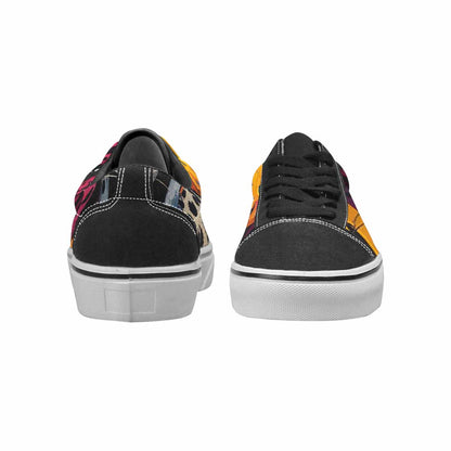 WOMEN'S Smiley Faces Lace-Up Canvas Vibrant Chaos Custom Sneakers