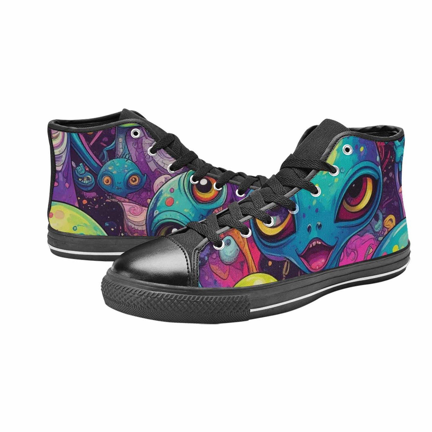MEN'S Cartoon Alien Characters High Top Canvas Aesthetic Custom Shoes