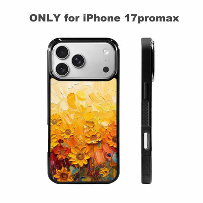 iPhone 17 Pro Max Case — Impressionist Sunflower Brushstroke Pattern Floral, Custom Made Phone Cover