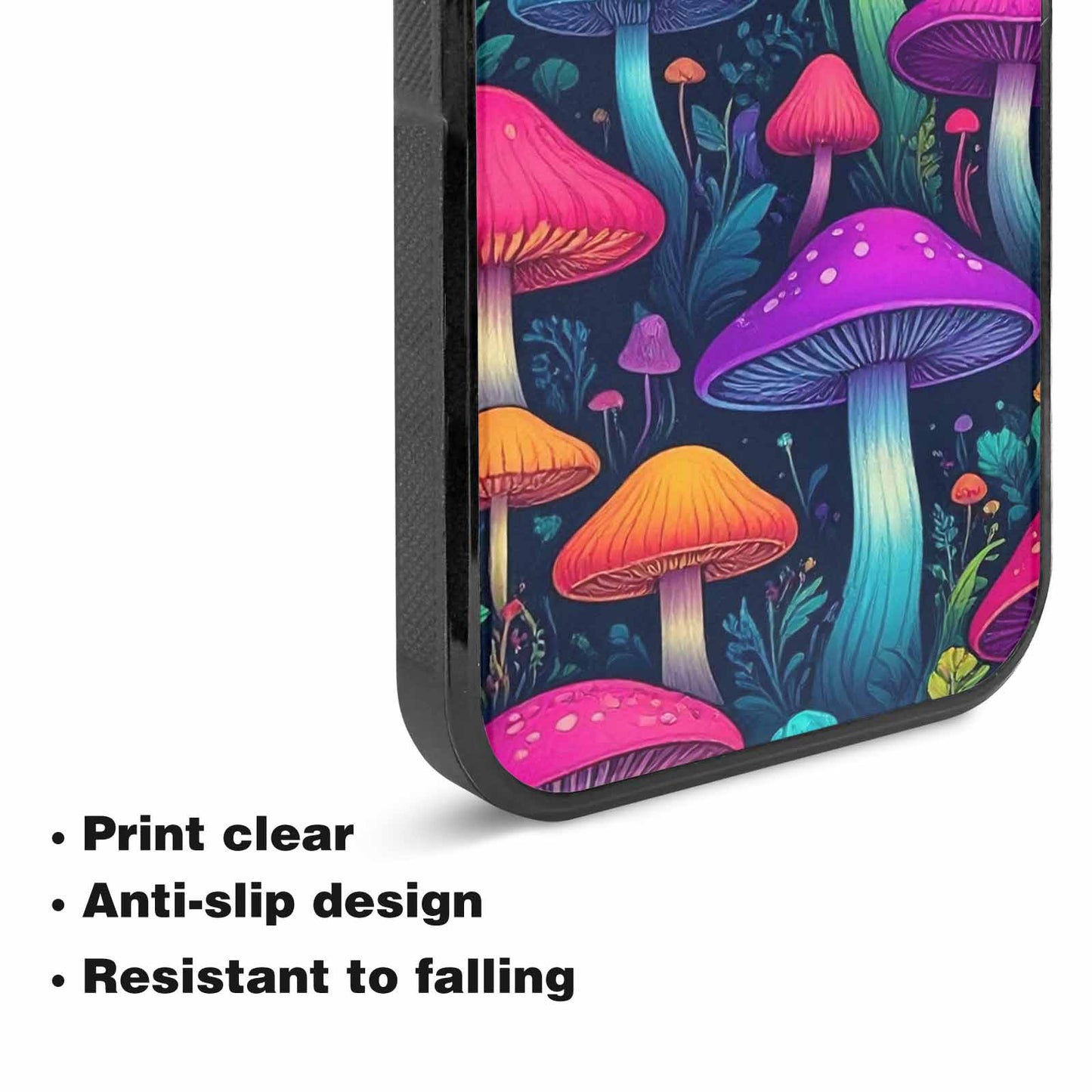 iPhone 15 Case — Mushroom Psychedelic Art Seamless Pattern Vibrant, Custom Phone Case