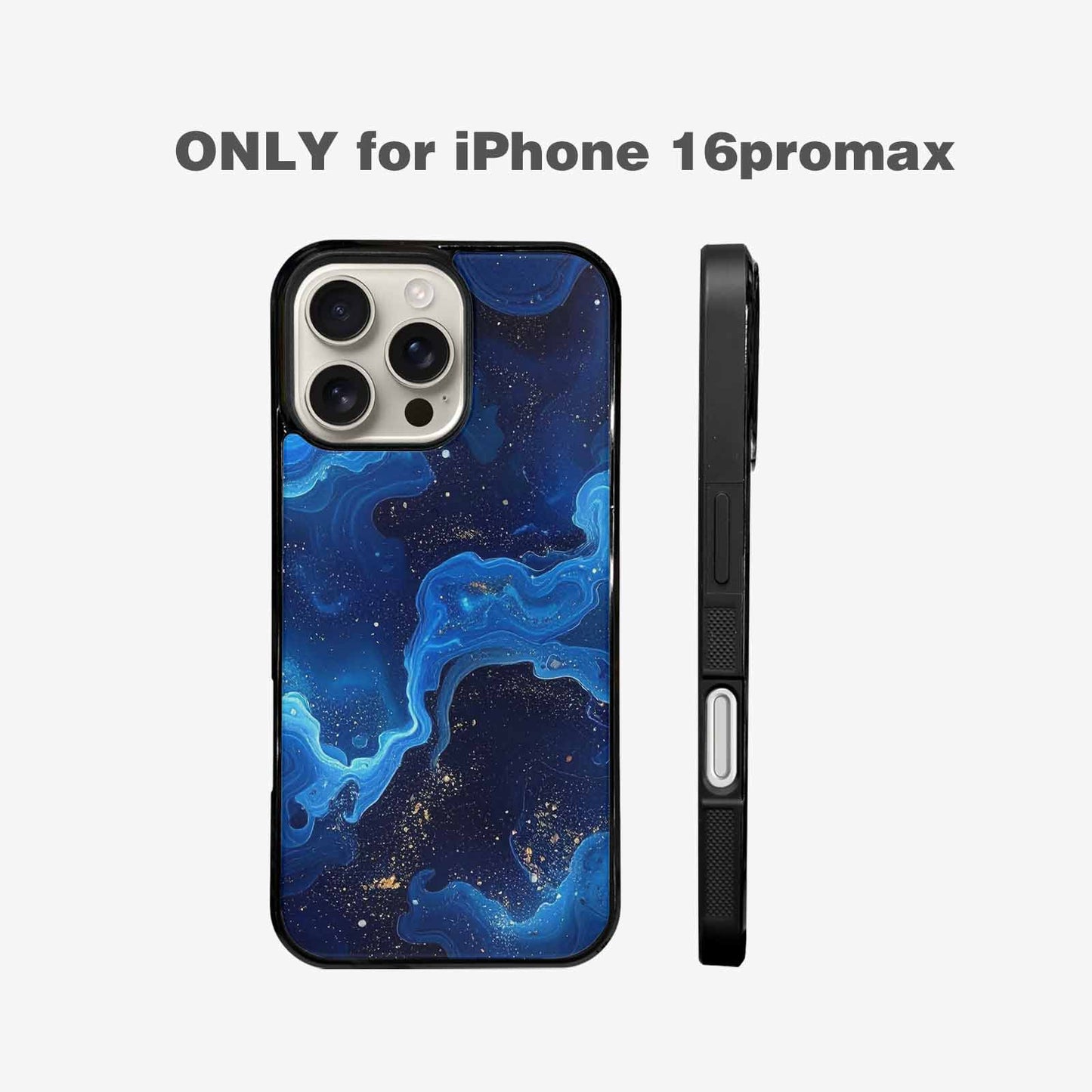 iPhone 16 Pro Max Case — Galaxy Art Blue Starfield Small Galaxy, Custom Printed Phone Case