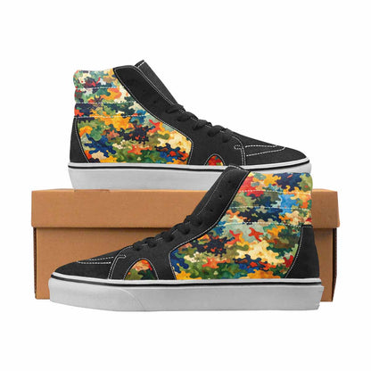 WOMEN'S Camo Full Color High Top Canvas Statement Grunge Original Art Sneakers