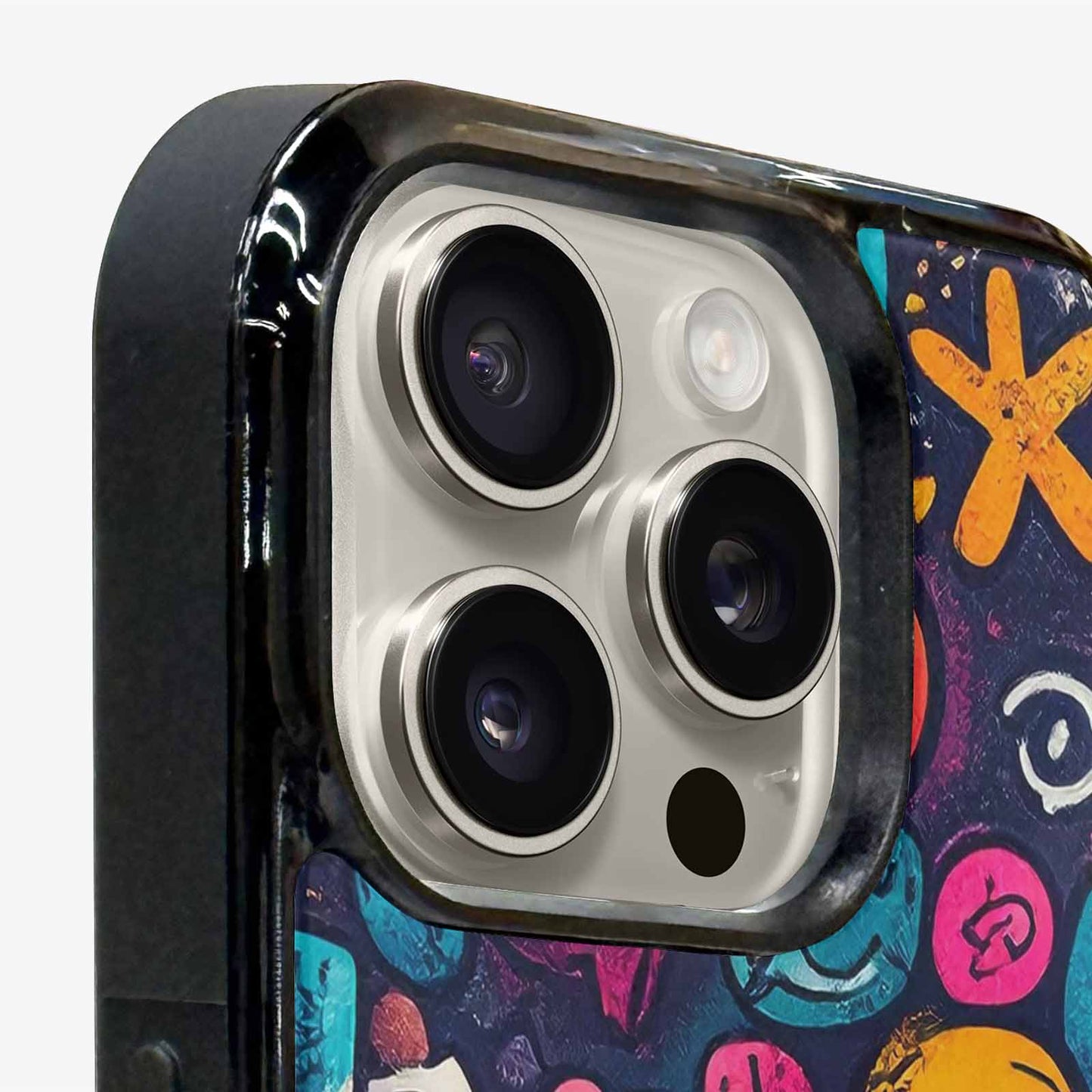 iPhone 15 Pro Max Case — Hand Drawn Icon Doodle Pattern Hundreds, Original Design Phone Case