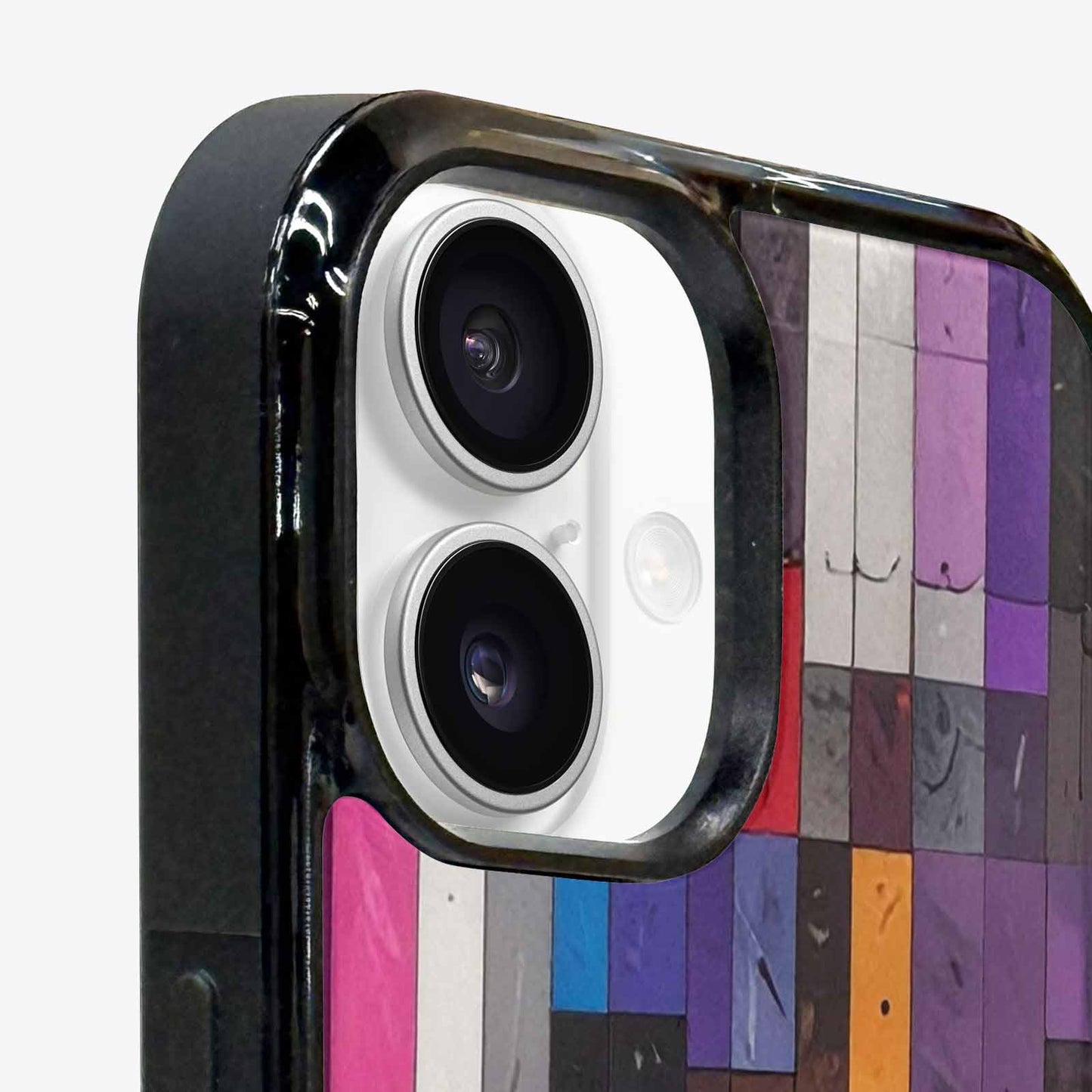 iPhone 16 Plus Case — Asexual Flag Color Theme Small Rainbow, Original Design Phone Case