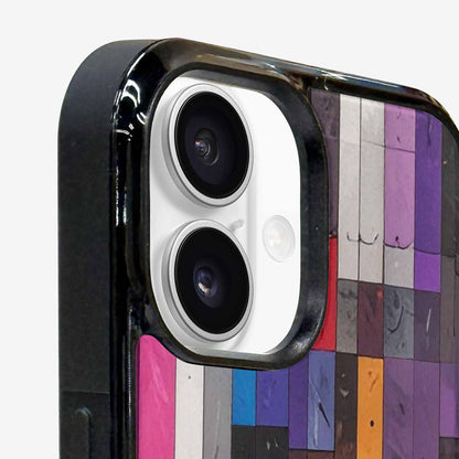 iPhone 16 Plus Case — Asexual Flag Color Theme Small Rainbow, Original Design Phone Case