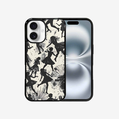 iPhone 16 Case — Bold Dancing Figure Line Art Pattern, Unique Phone Case Design