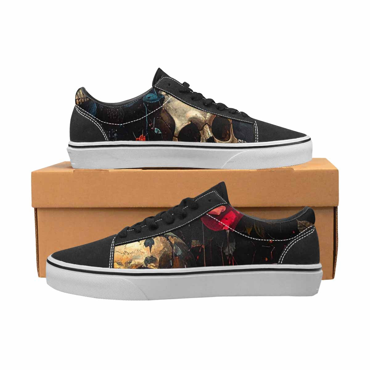 WOMEN'S Skulls Roses Melting Skulls Lace-Up Canvas Y2K Shoes