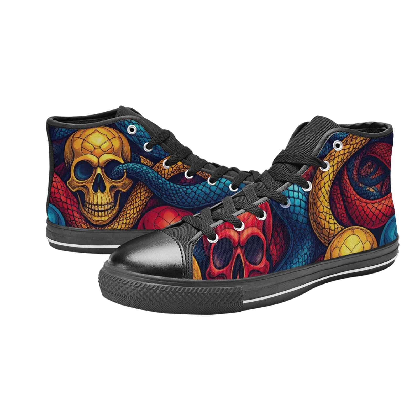 MEN'S Snake Skulls Print High Top Canvas Dark Academia Sneakers