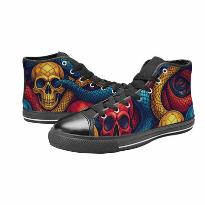 MEN'S Snake Skulls Print High Top Canvas Dark Academia Sneakers