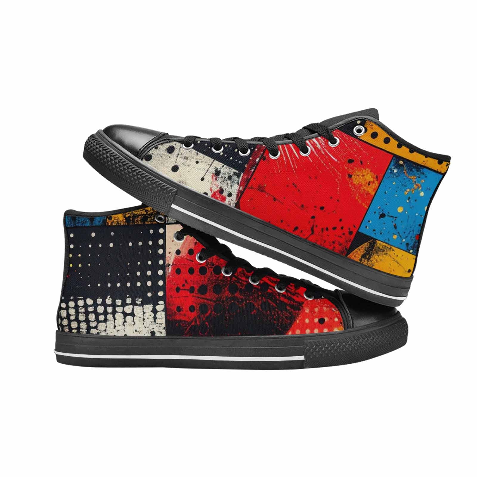 WOMEN'S Comic Book Halftone High Top Canvas Y2K Custom Sneakers