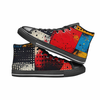 WOMEN'S Comic Book Halftone High Top Canvas Y2K Custom Sneakers