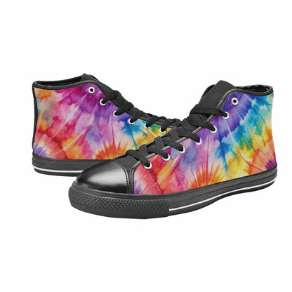 MEN'S Tie Dye Swirl High Top Canvas Grunge Sneakers