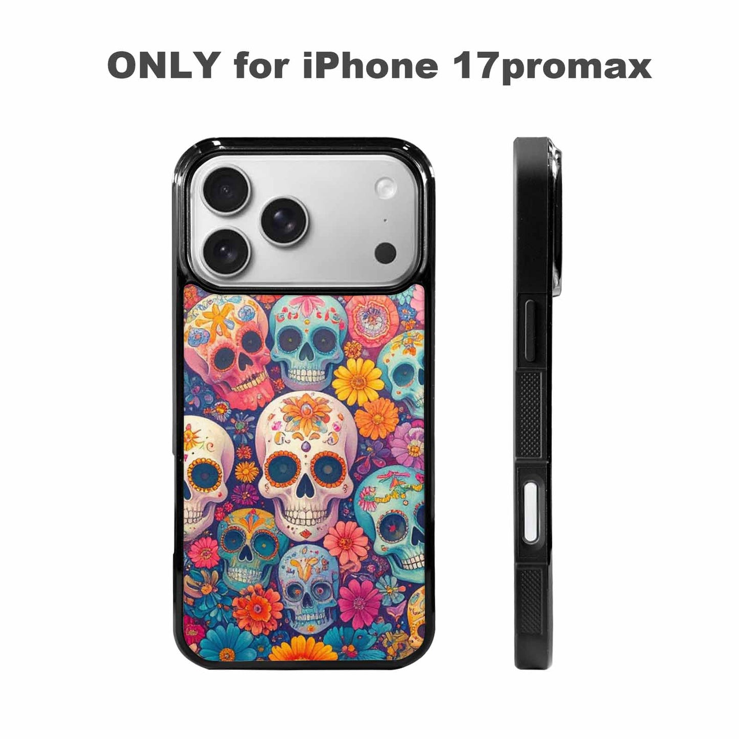 iPhone 17 Pro Max Case — Ornate Candy Color Skull Gothic Skulls, Custom Phone Case