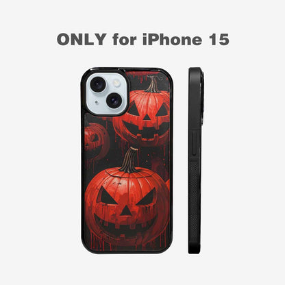 iPhone 15 Case — Bloody Pumpkin Face Custom, Custom Phone Case