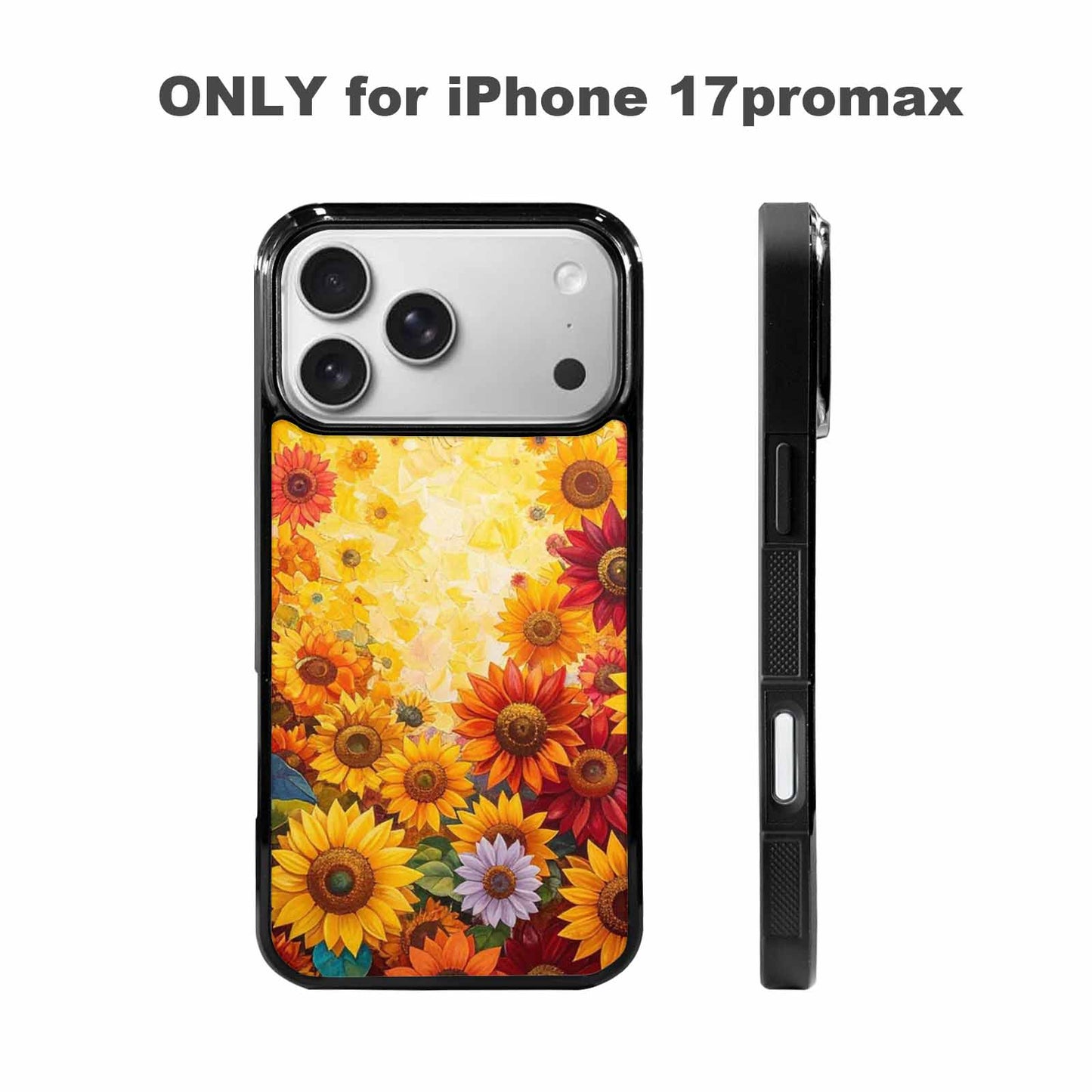 iPhone 17 Pro Max Case — Full Color Vibrant Sunflower Floral, Custom Printed Phone Case