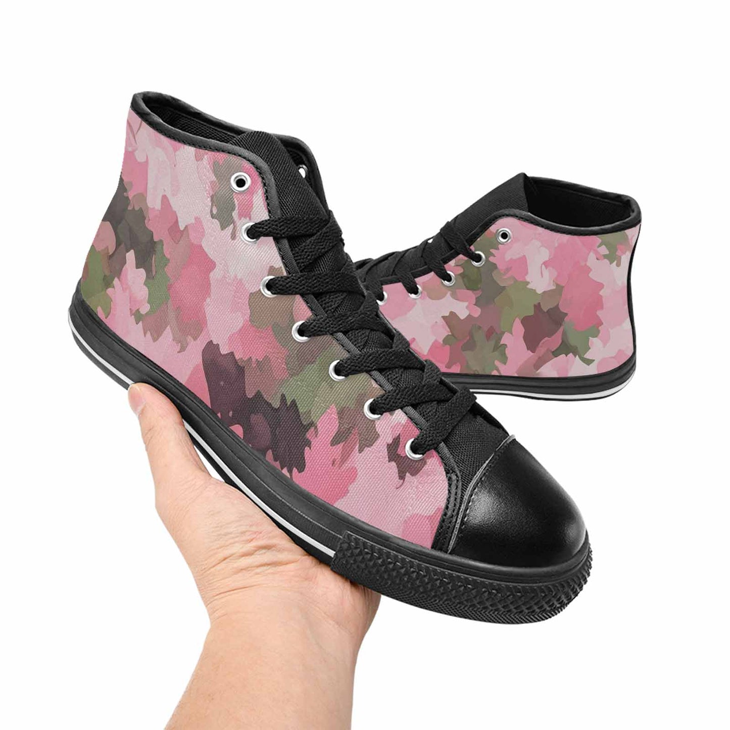 MEN'S Military Camouflage Blotch High Top Canvas Vibrant Chaos Custom Shoes