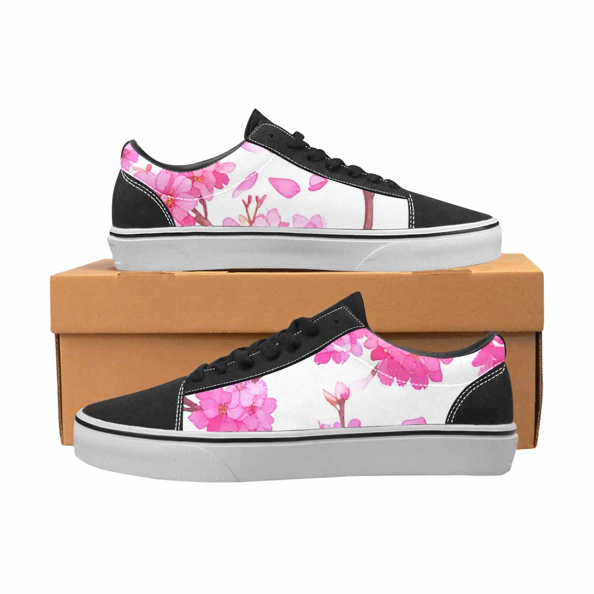 WOMEN'S Cherry Blossom Branch Cherry Lace-Up Canvas Grunge Shoes