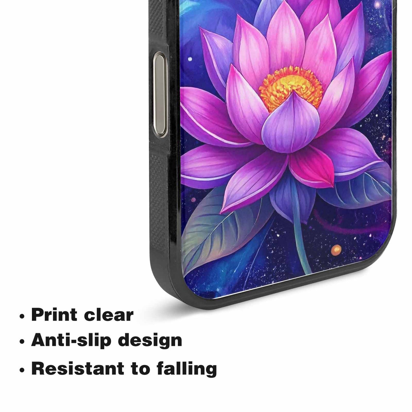 iPhone 15 Pro Max Case — Lotus Galaxy Art Seamless Pattern Vibrant, Custom Art Phone Cover