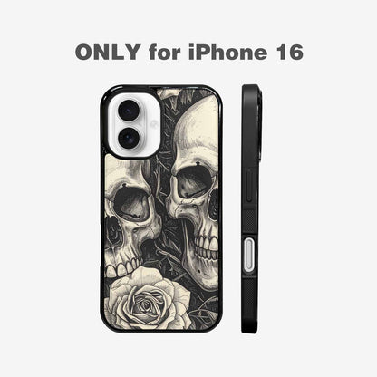 iPhone 16 Case — 20 Skulls Overlapping Seamless Tileable Pattern, Custom Designed Case Cover