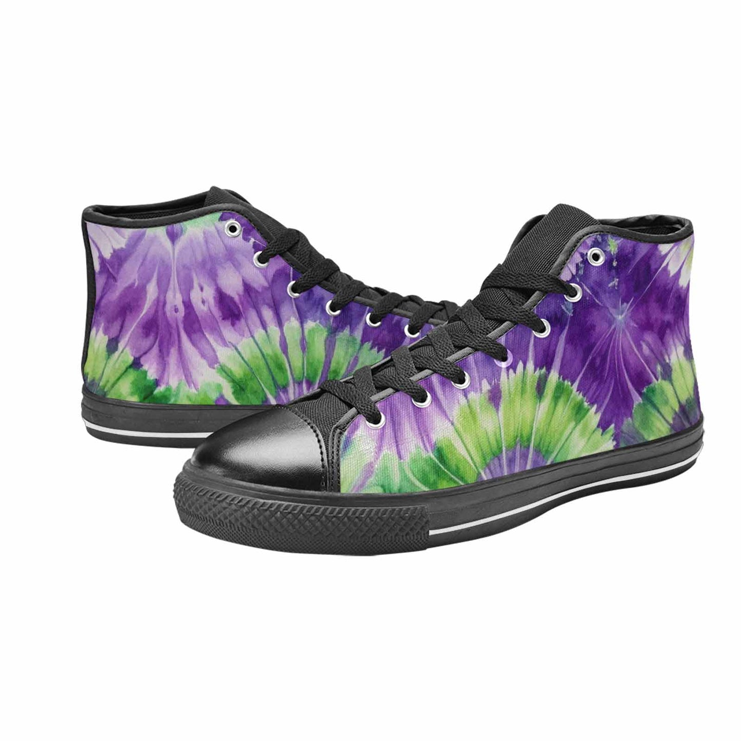 WOMEN'S Tie Dye - High Top Canvas Dark Academia Custom Shoes