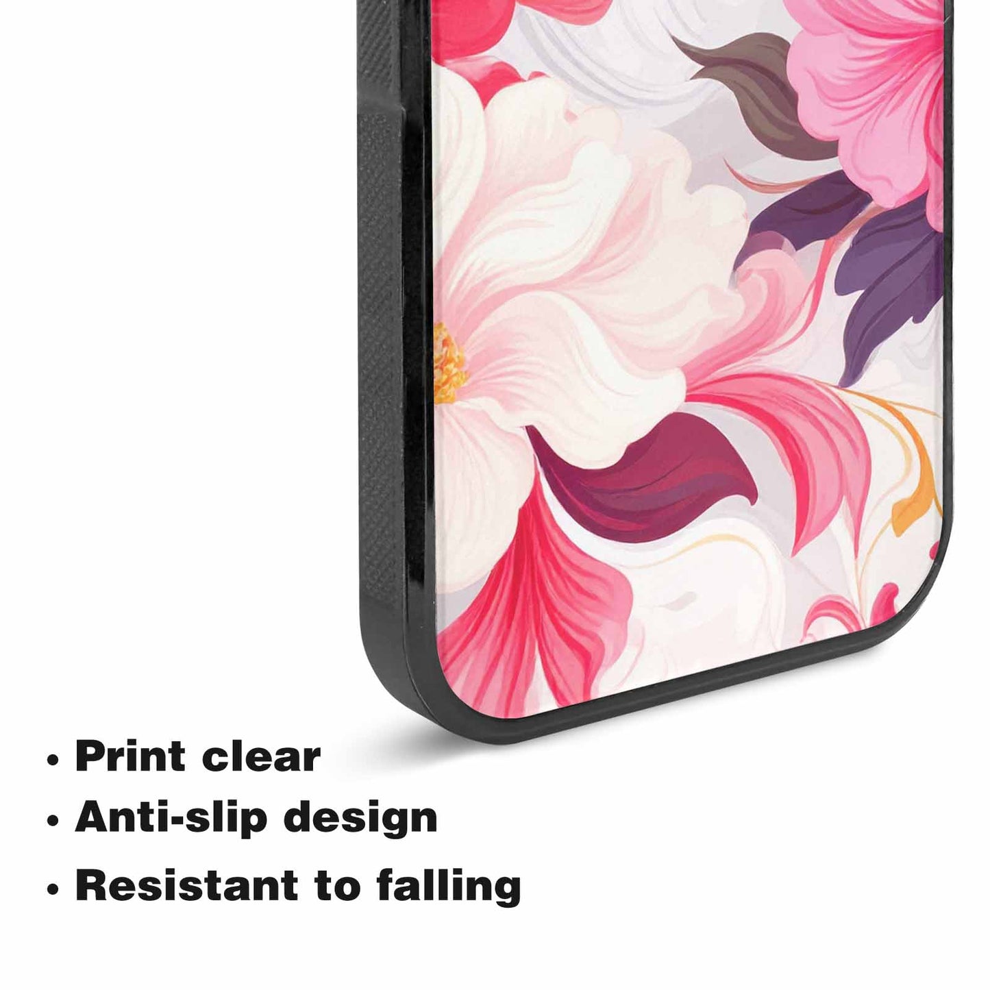iPhone 15 Plus Case — Marble Floral Custom Personalized Phone Cover, Original Design Phone Case
