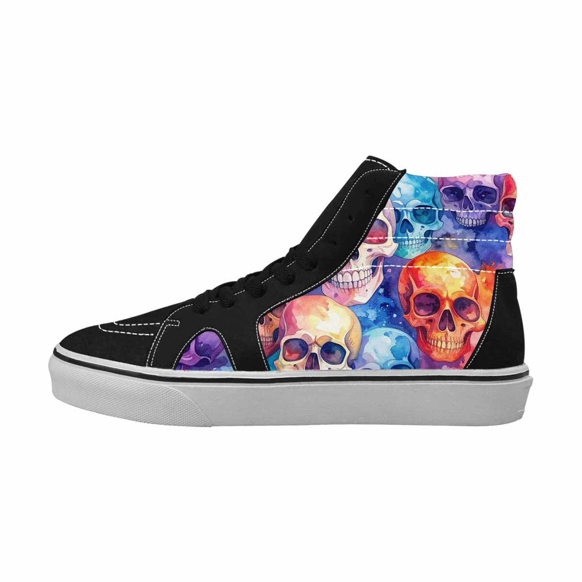 WOMEN'S Kulls - Watercolor High Top Canvas Cottagecore Custom Shoes