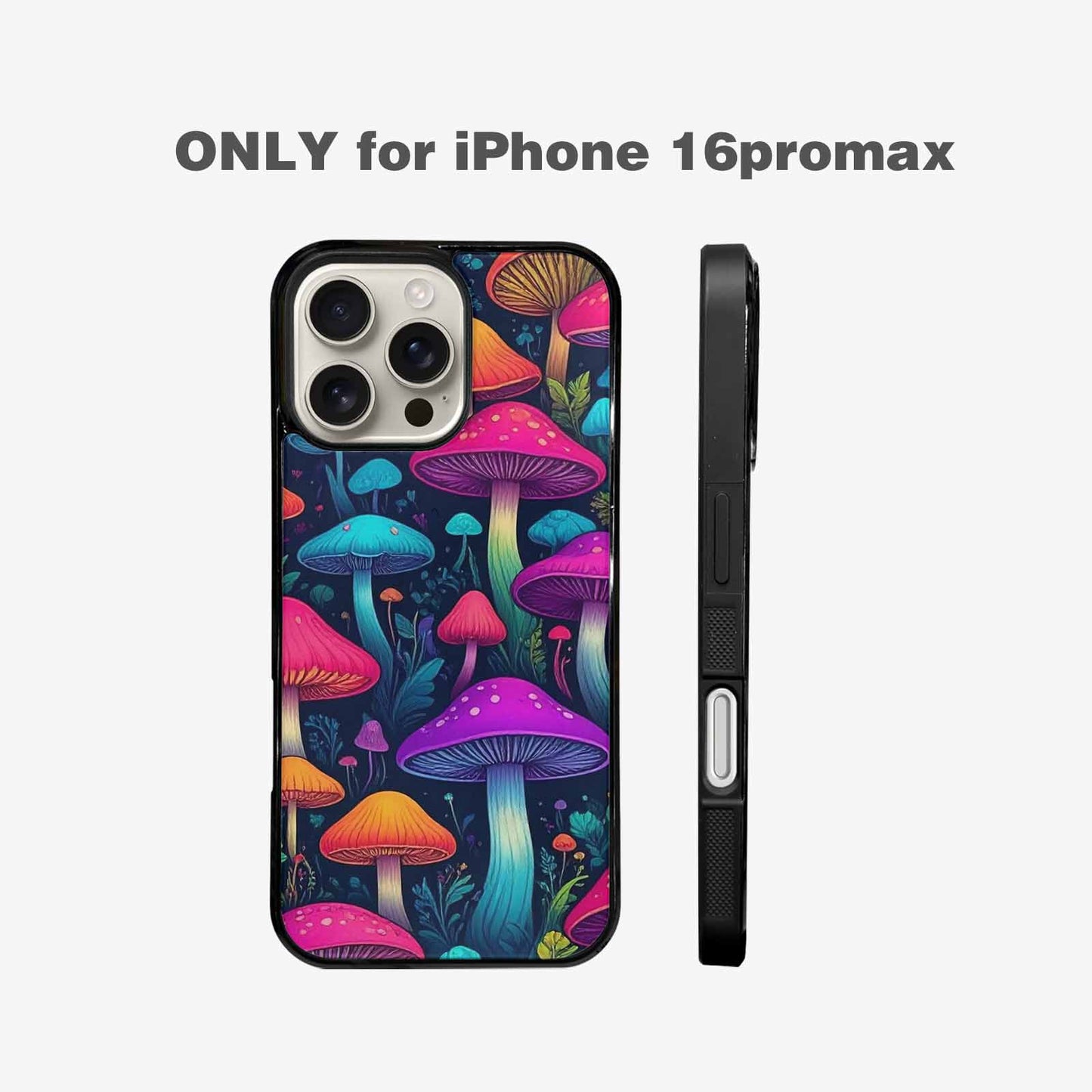 iPhone 16 Pro Max Case — Mushroom Psychedelic Art Seamless Pattern Vibrant, Original Design Phone Case