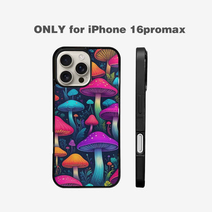 iPhone 16 Pro Max Case — Mushroom Psychedelic Art Seamless Pattern Vibrant, Original Design Phone Case