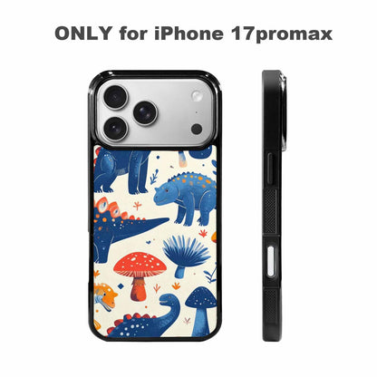 iPhone 17 Pro Max Case — Vintage Dinosaurs Mushroom Retro Vintage, Unique Phone Case Design
