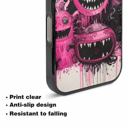iPhone 16 Pro Max Case — Monsters General Black Pink Ink Cartoon, Unique Phone Case Design