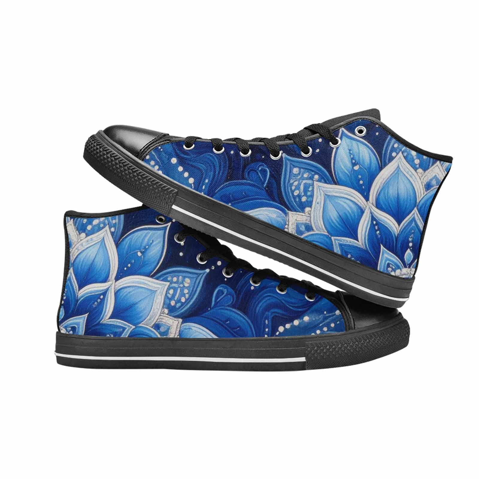 MEN'S Boho Mandala High Top Canvas Neon Fantasy Custom Sneakers