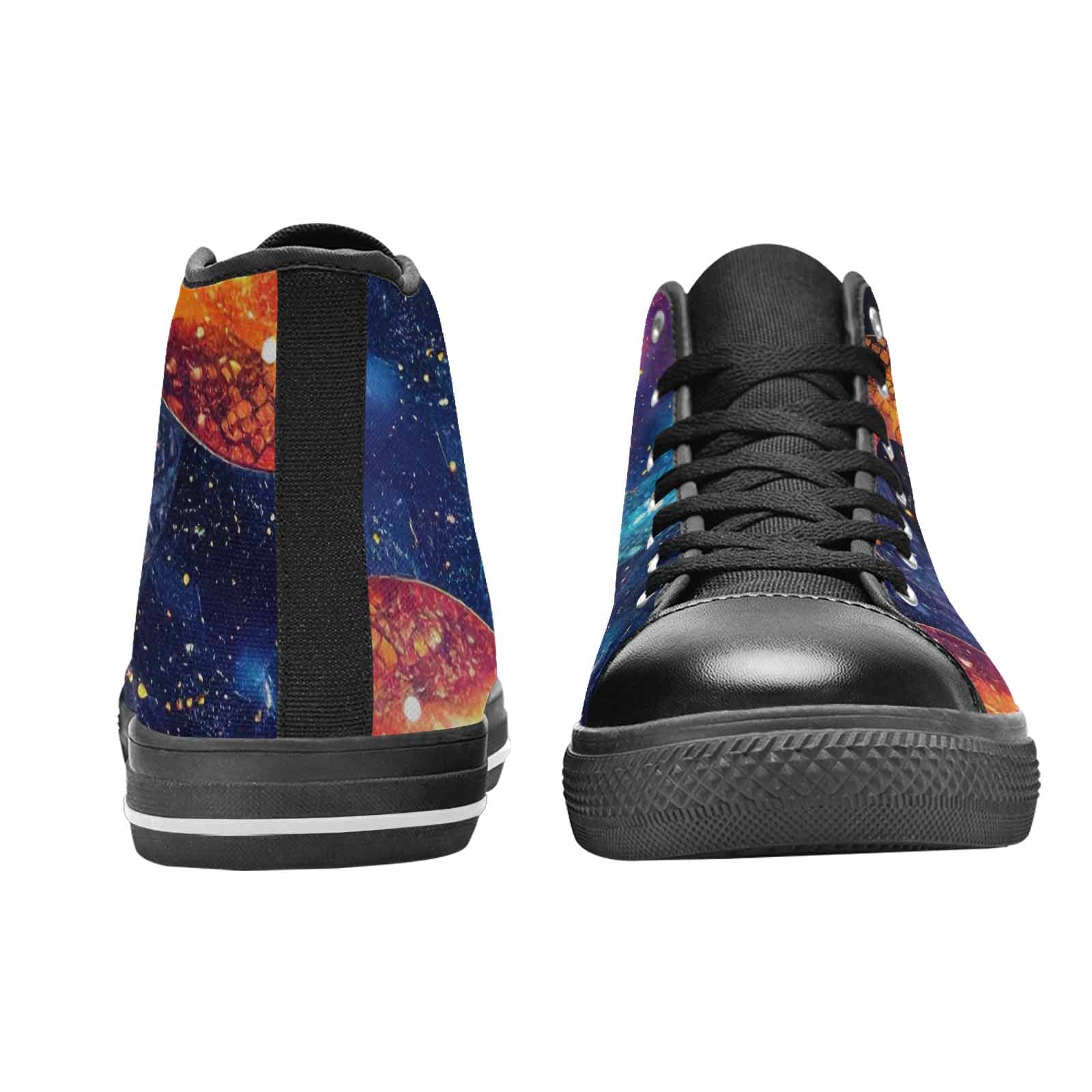 MEN'S Galaxy Snake Print High Top Canvas Wallpaper Art Custom Shoes